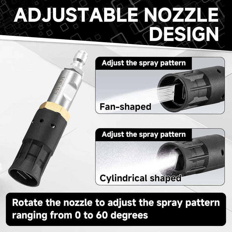 JOEJET Downstream Soft Wash Nozzle, Adjustable Pressure Washer Twist Nozzle with 1/4 Inch Quick Connect Plug, 7-12 GPM - Image 2